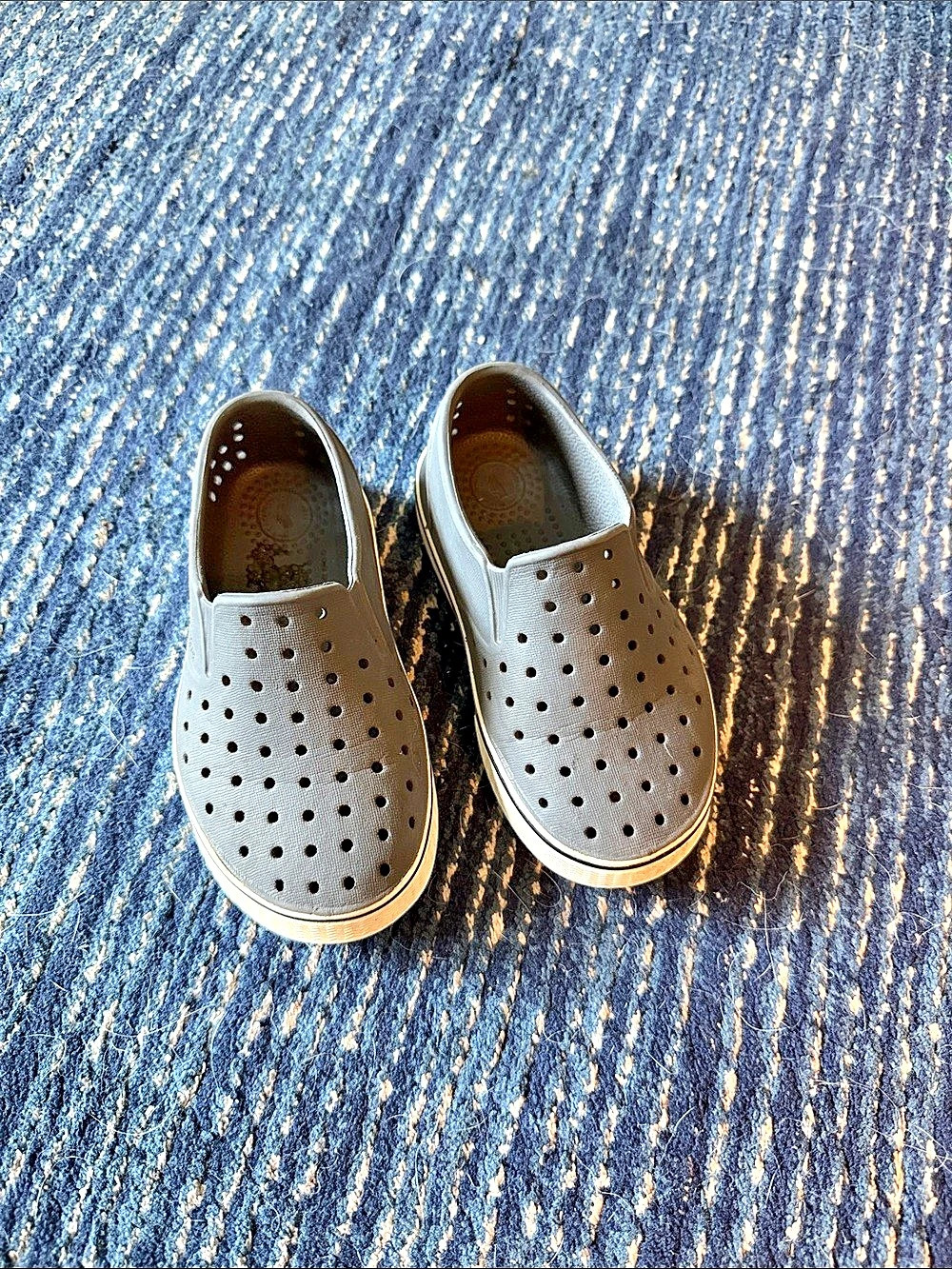 Native Jefferson Kids Gray Perforated Shoes